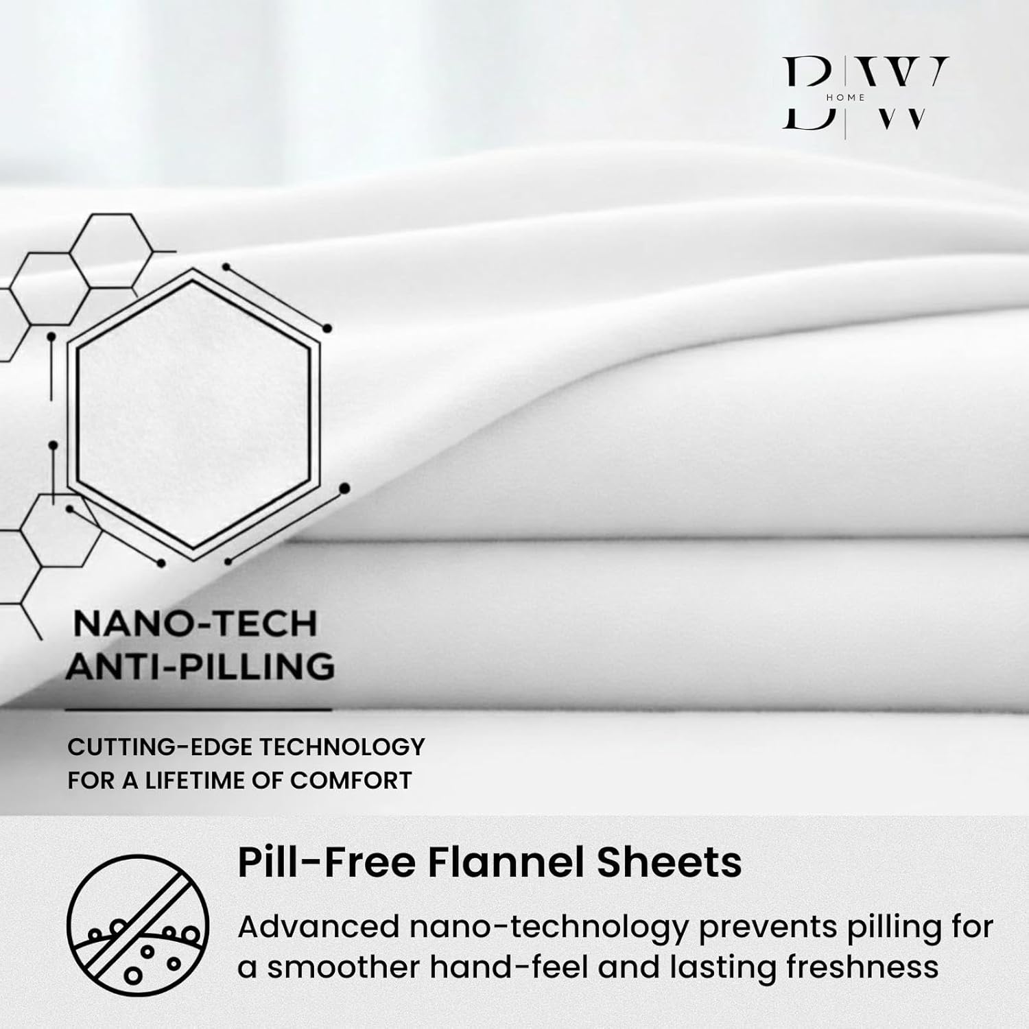 Briarwood Home Printed Flannel Sheet Set, 100% Natural Cotton, Soft, Warm & Deep Pocket, Advanced Nano-Tech Resistance to Pilling, Brushed 6 Times for Softness, Damask Navy, Queen, 4 Piece - Image 2