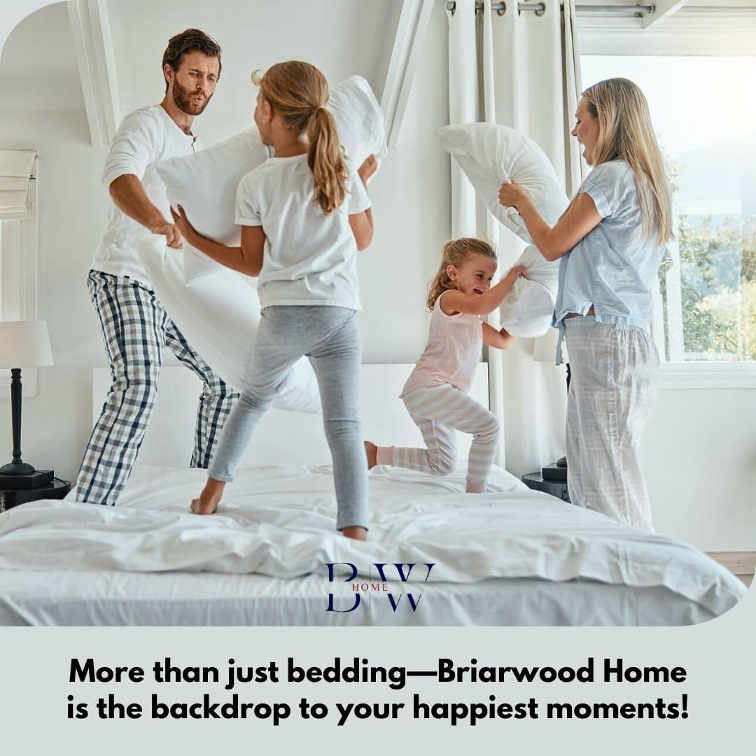 Briarwood Home Printed Flannel Sheet Set, 100% Natural Cotton, Soft, Warm & Deep Pocket, Advanced Nano-Tech Resistance to Pilling, Brushed 6 Times for Softness, Damask Navy, Queen, 4 Piece - Image 8