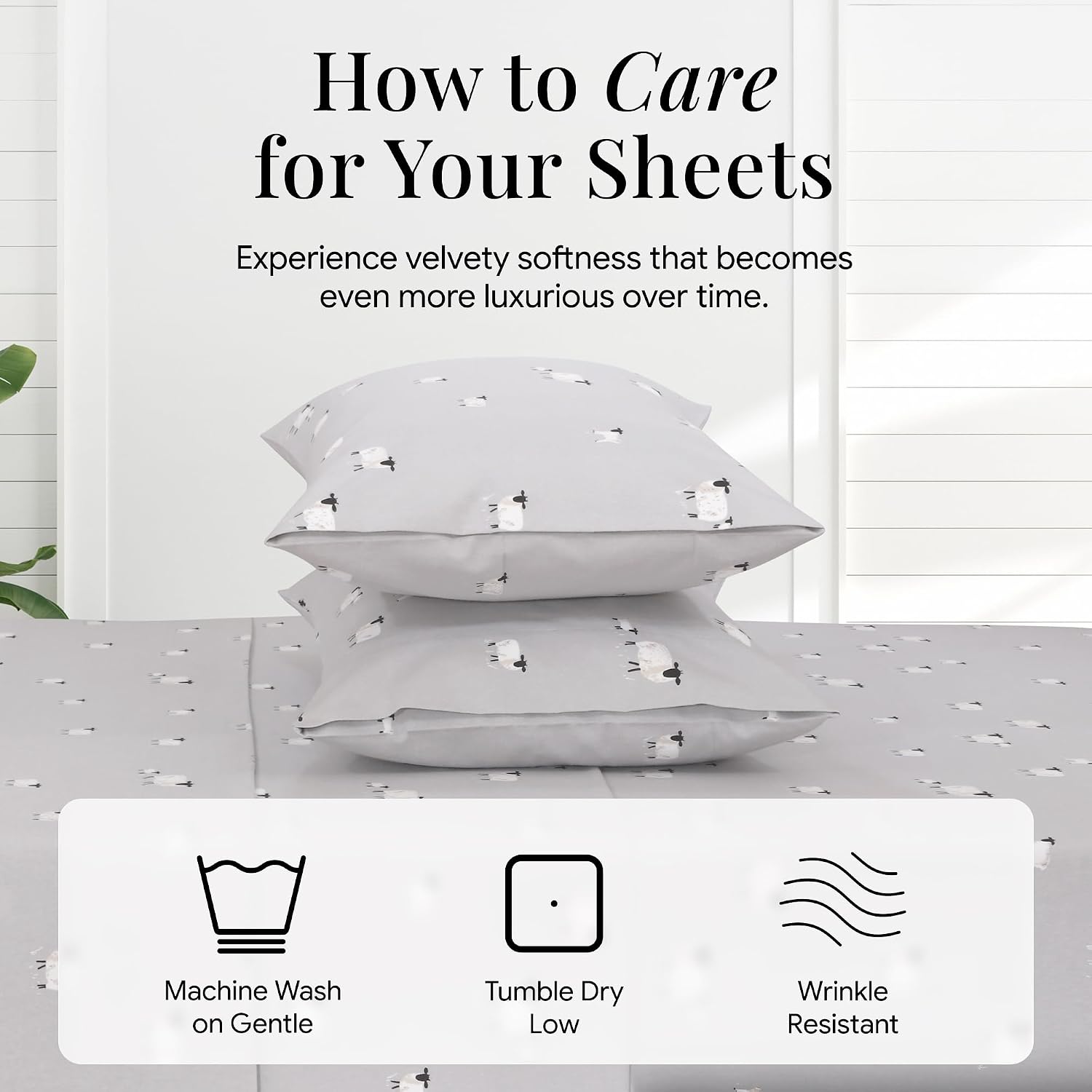 Tribeca Living Ultra Soft Turkish Cotton Flannel King Sheet Set with Extra Deep Pocket, 100% Cotton Flannel Sheets 4 Piece Set, Sheep 170-GSM - Image 7