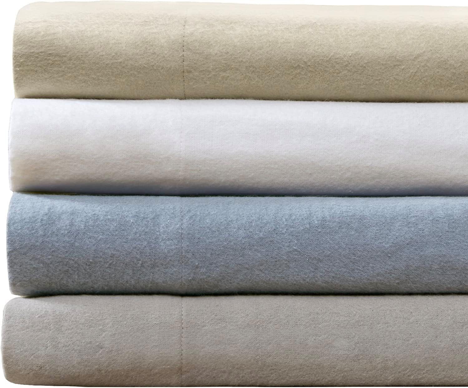 Comfort Spaces 100% Cotton Flannel Sheets Queen Size, Ultra Soft, 4 Pcs | Breathable, Deep Pocket, Warm Sheet Set for Cold Weather, Fitted Sheet, Flat Sheet and 2 Pillowcases, Solid Grey - Image 11